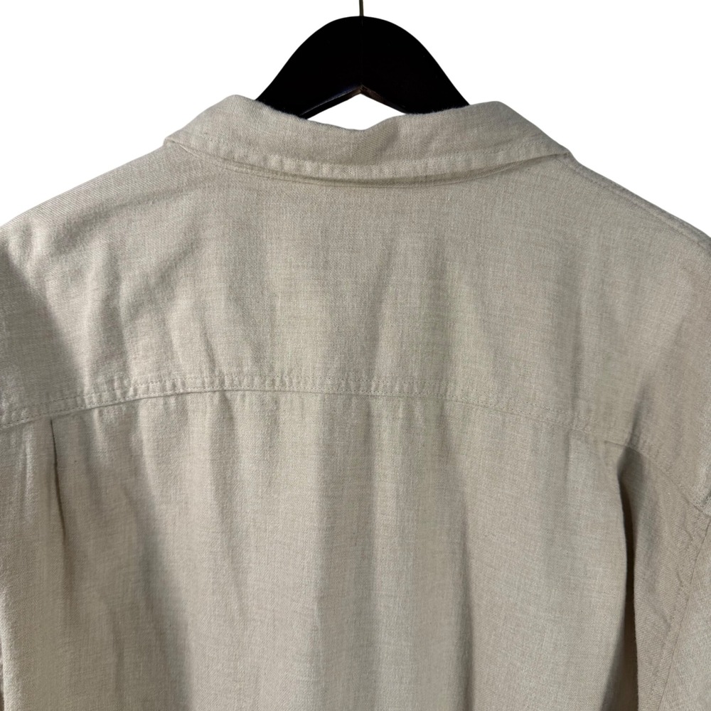 Mutual Weave Beige Button Up Shirt Men's XXL Long Sleeve Woven 100% Cotton - Picture 12 of 13